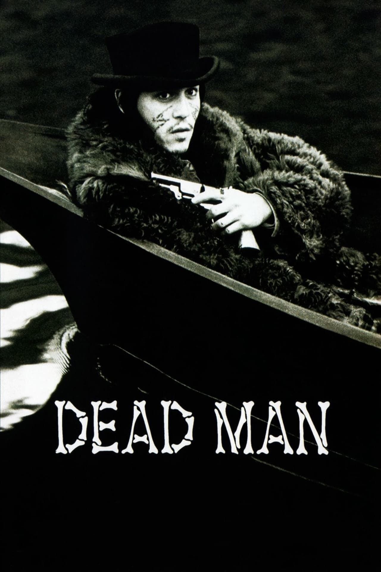 Dead Man Movie Poster Showing Johnny Depp in a Boat Holding a Gun
