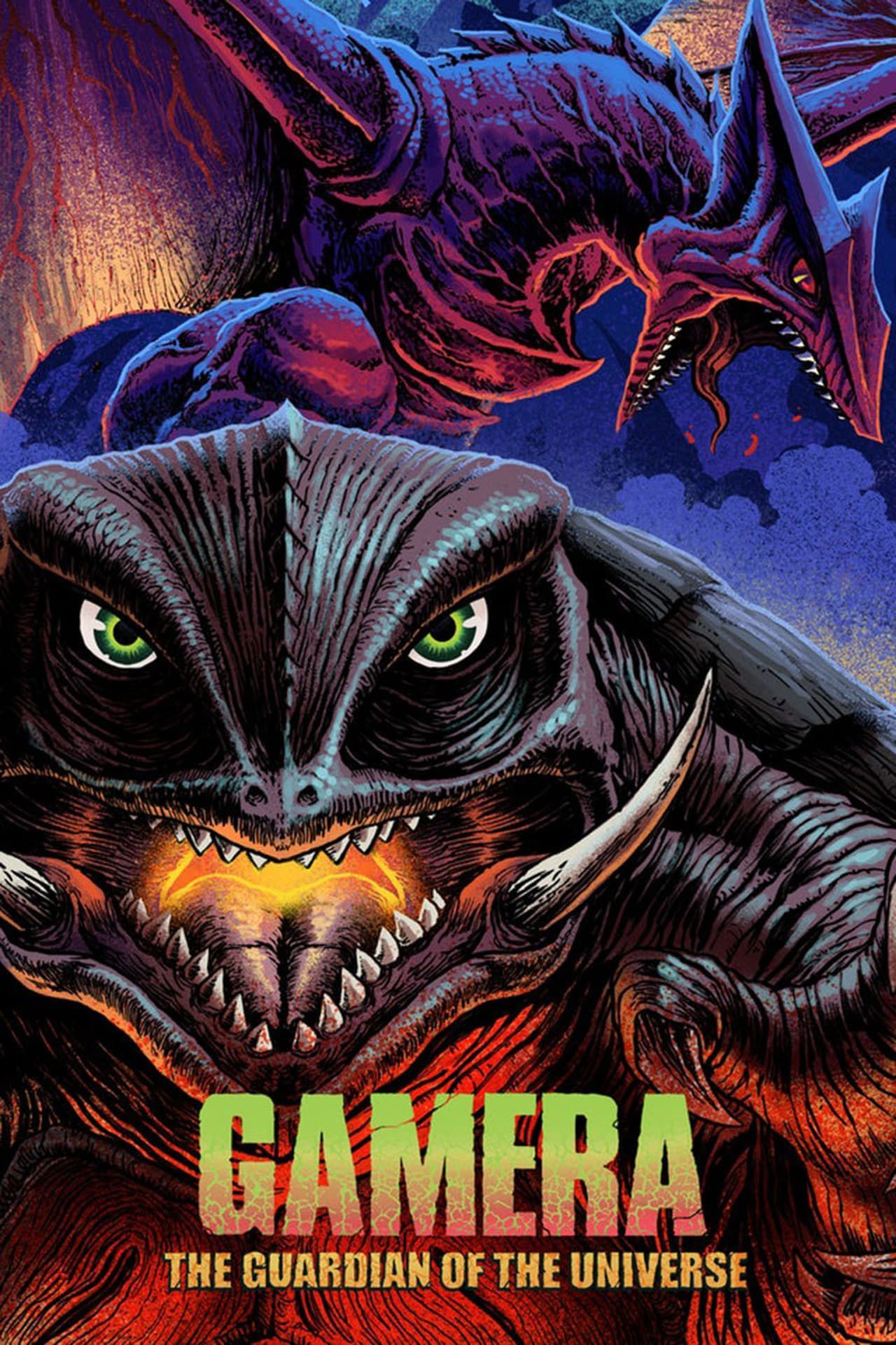 Gamera- Guardian of the Universe (1995) Movie Poster Featuring Two Monsters